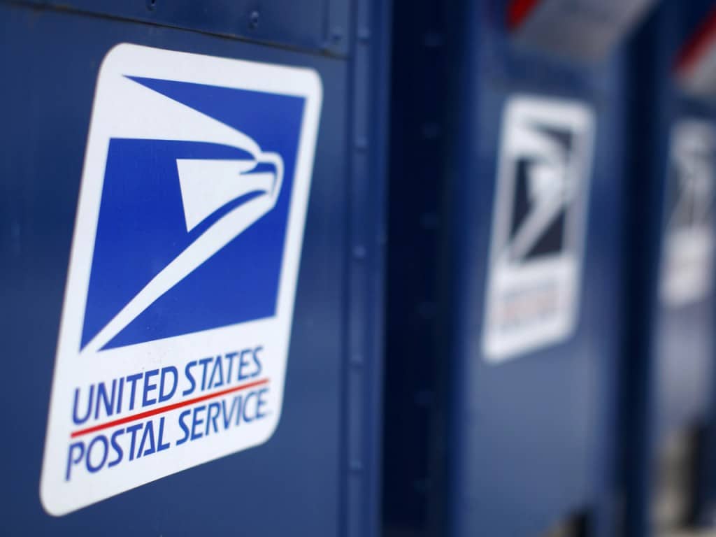 Reuters photograph of US Postal Services boxes