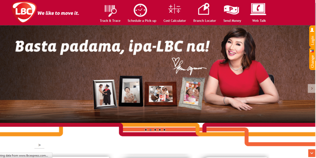 home page of LBC website