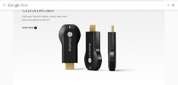 chromecast usb sticks as featured on the US Google Store home page