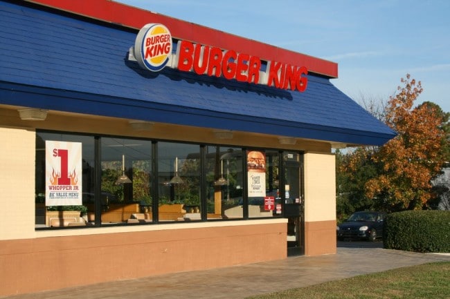 Burger King restaurant exterior, in Monroe, Minnesota