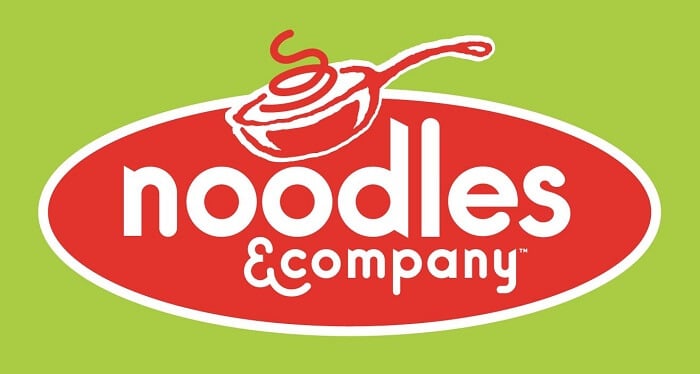 noodles and company deliver logo red on green