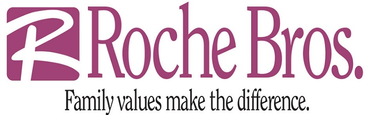the Roche Brothers supermarket and delivery service logo and motto