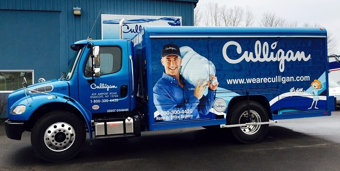 Culligan water delivery service truck